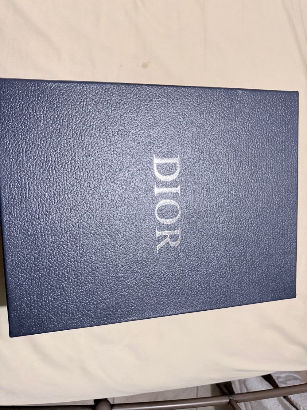 DIOR Textured Blue Gift Box with White Logo